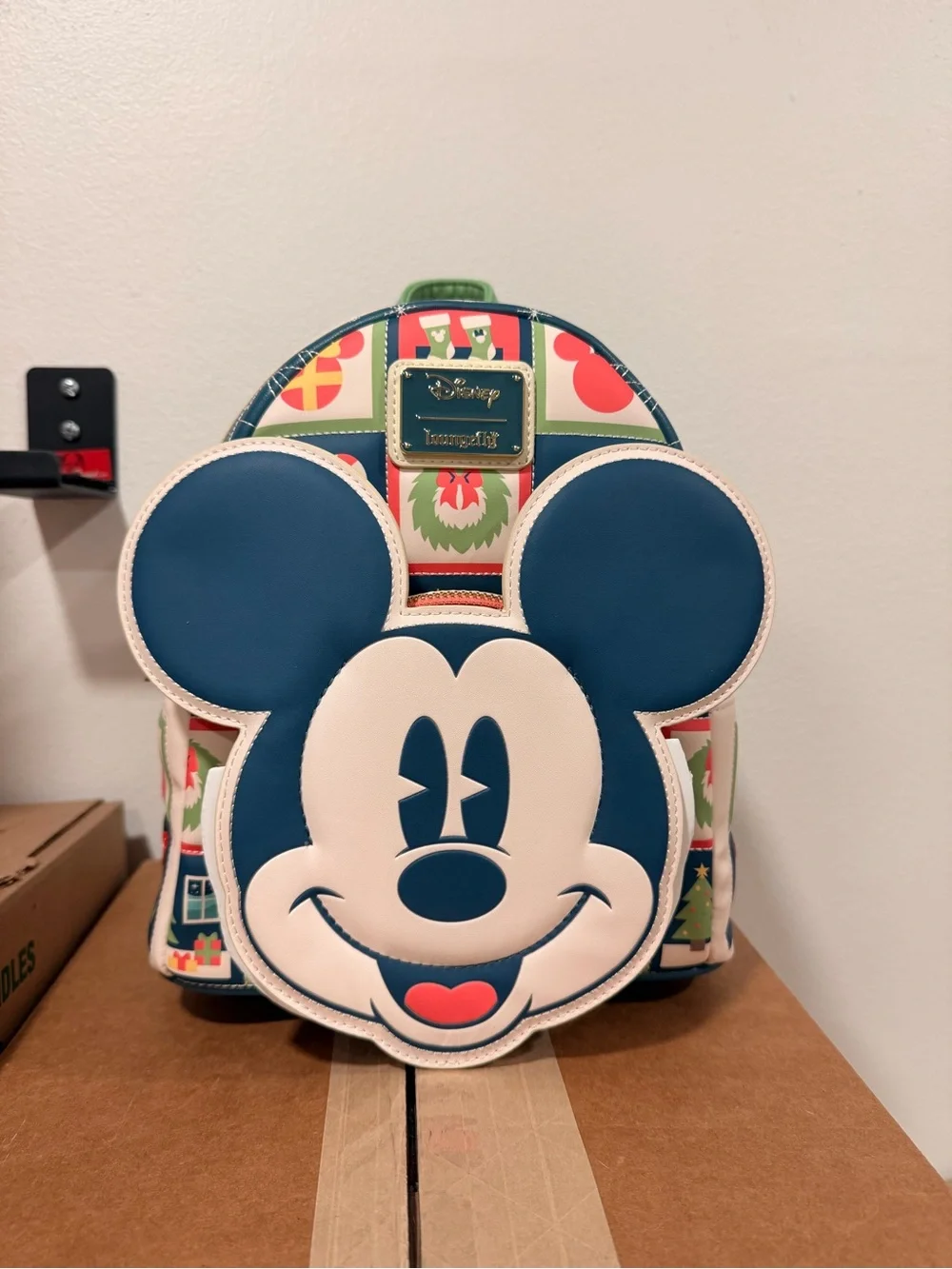 Loungefly Disney Mickey Mouse Holiday Mini Backpack - Blue & Cream